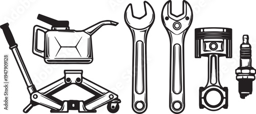 Silhouettes of carpenters working with tools on workbenches vector
