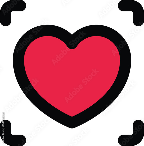 Heart symbol inside a focus frame