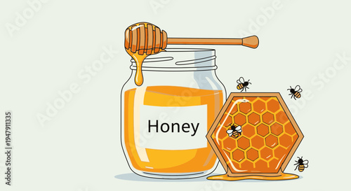 Honey in a glass jar 10.