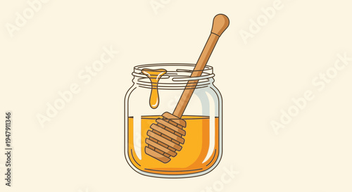 Honey in a glass jar 15.