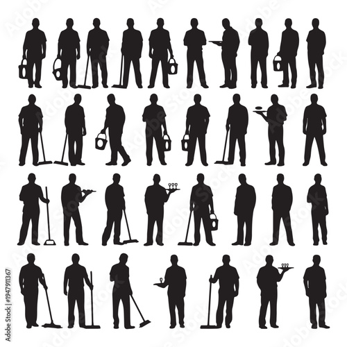 Mega Silhouette Pack: Cleaning Staff and Professional Servers