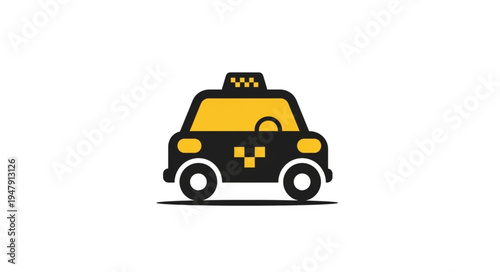Yellow Taxi Cab Icon.