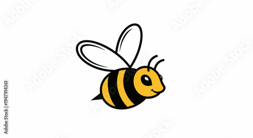 Cartoon illustration of a bee insect.