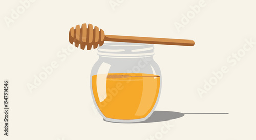 Honey in a glass jar 2.