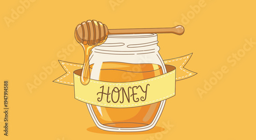 Honey in a glass jar 11.