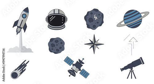 Space objects and astronomy equipment 23.