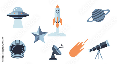 Space objects and exploration equipment.