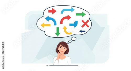 Woman with confused thought process.