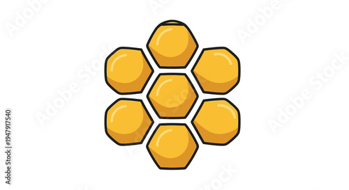 Illustration of a honeycomb structure.