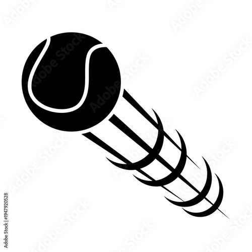 Tennis ball icon vector. Tennis Illustration sign. Tennis ball in flight symbol. Sport logo.