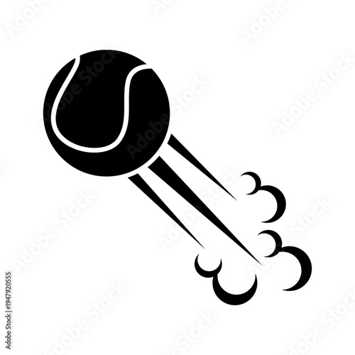 Tennis ball icon vector. Tennis Illustration sign. Tennis ball in flight symbol. Sport logo.