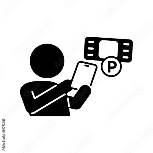 スマホでアプリのポイントを購入している人のアイコン