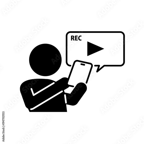 スマホで動画を撮影している人のアイコン