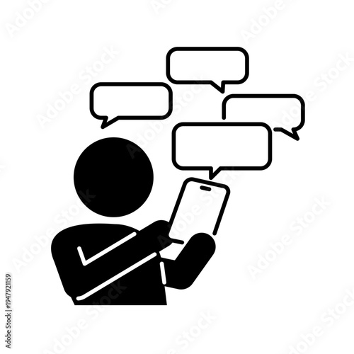 スマホでグループチャットをしている人のアイコン