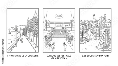 Cannes France Promenade Palais des Festivals and Vieux Port