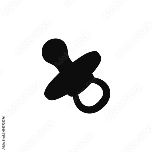 baby pacifier silhouette vector flat illustration design.