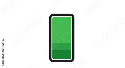 green battery icon on transparent background indicating full power