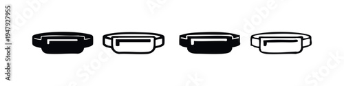 Smartwatch or Wristband Icons Set. Wearable Technology Symbol in Flat and Hand-Drawn Style.