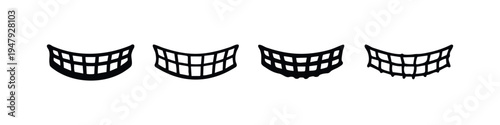 Grinning Mouth and Smiling Teeth Cartoon Icon Set