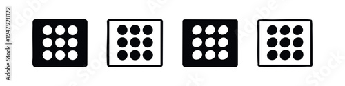 Numeric Keypad and App Grid Interface Icon Set