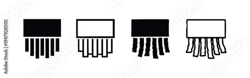 Tear-Off Flyer or Poster Strip Icons Set for Advertising and Contact Information