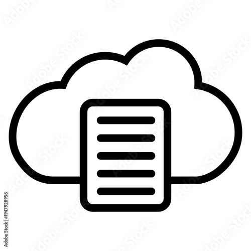 Cloud service vector icon. Cloud storage Illustration sign. Database symbol. Cloud drive logo.