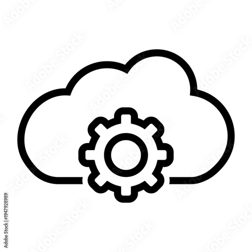 Cloud service vector icon. Cloud storage Illustration sign. Database symbol. Cloud drive logo.