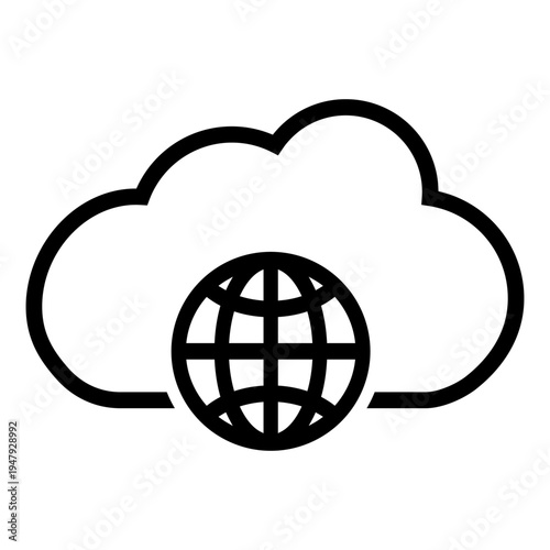 Cloud service vector icon. Cloud storage Illustration sign. Database symbol. Cloud drive logo.