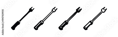 Robust BBQ and Roasting Fork Vector Icon Set