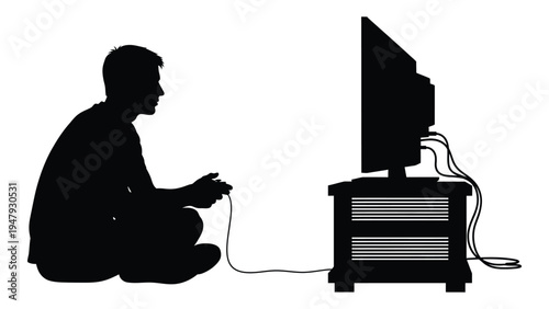 A man playing a video game on a console