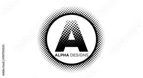 Stylized Letter A Logo Concept with Halftone Dot Pattern - Modern Graphic Design Element