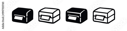 Mailbox or Parcel Locker Icons Set. Hand Drawn Delivery and Storage Symbol Vector. Post Box Sign.
