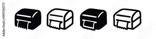 Toilet Paper Dispenser Icons Set. Hand Drawn Bathroom and Hygiene Symbol Vector. Restroom Sanitary Sign.