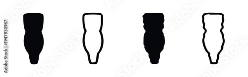 Human Bone Vector Icon Collection. Anatomy and Medical Illustrations.