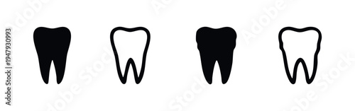 Human Molar Tooth Icon Set. Dental Anatomy Diagram for Oral Health, Hygiene and Dentistry.