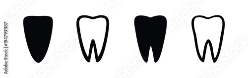 Dental Tooth Icon Collection - Anatomy Symbols for Dentistry and Oral Care