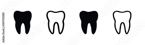 Molar Teeth Icons Set - Human Dental Anatomy Symbols for Oral Healthcare