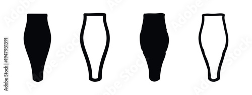 Abstract Human Bone or Phalanx Icons Set