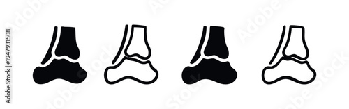 Ankle Joint Bone Icon Set