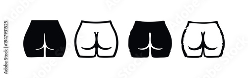 Human Buttocks Icon Set