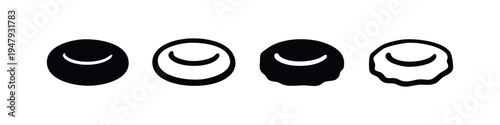 Abstract Oval Crescent Moon Smile Icon Set in Various Styles