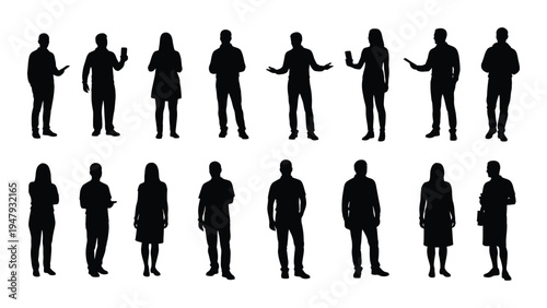 A group of people standing in various poses