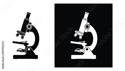 A microscope on a flat surface for laboratory use