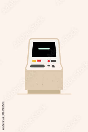 Retro Lo-Fi Computer Terminal with Neon UX Elements