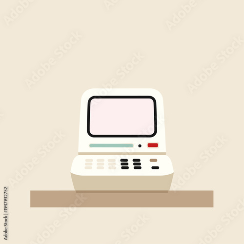 Retro Lo-Fi Computer Terminal with Neon UX Elements