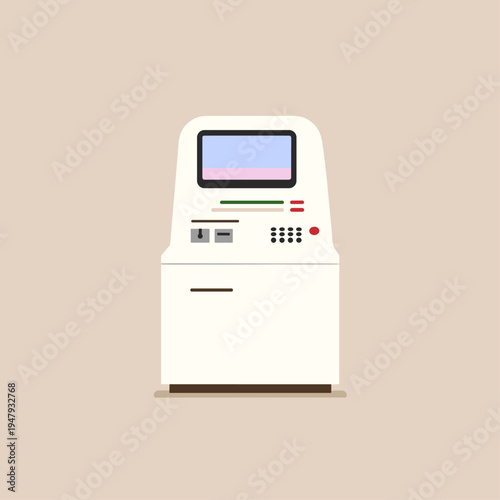 Retro Lo-Fi Computer Terminal with Neon UX Elements