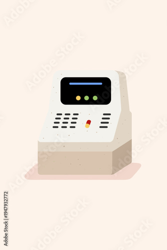 Retro Lo-Fi Computer Terminal with Neon UX Elements