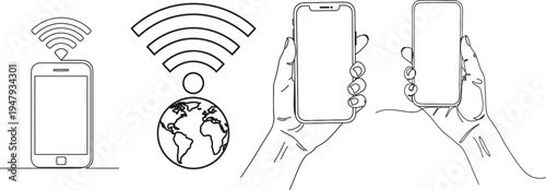Smartphone and smartwatch connecting to internet and controlling devices