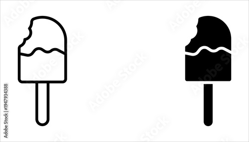 Ice cream line icons set, tasty soft ice cream sign collection, white background