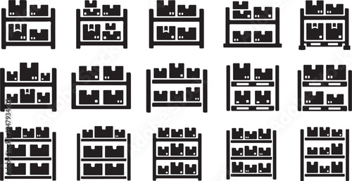 Seamless pattern of black city skylines on white background